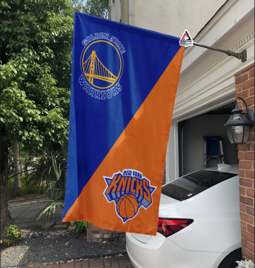 Warriors vs Knicks House Divided Flag, NBA House Divided Flag