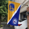 Golden State Warriors vs Philadelphia 76ers House Divided Flag, NBA House Divided Flag