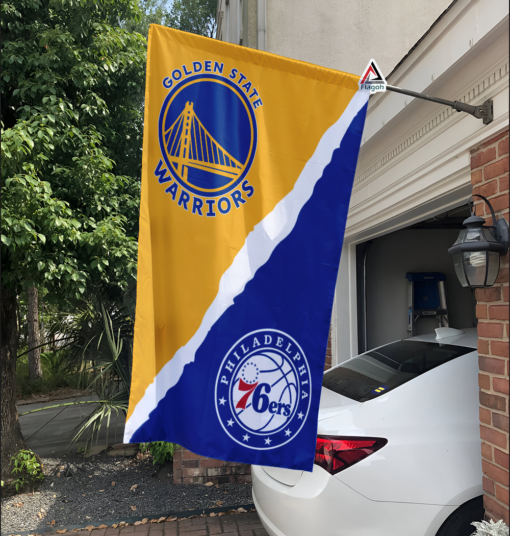 Warriors vs 76ers House Divided Flag, NBA House Divided Flag