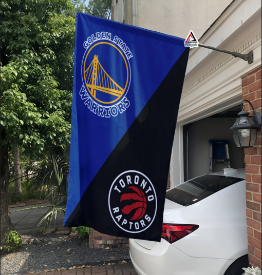 Warriors vs Raptors House Divided Flag, NBA House Divided Flag