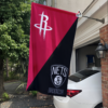 Houston Rockets vs Brooklyn Nets House Divided Flag, NBA House Divided Flag