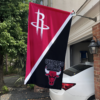 Houston Rockets vs Chicago Bulls House Divided Flag, NBA House Divided Flag