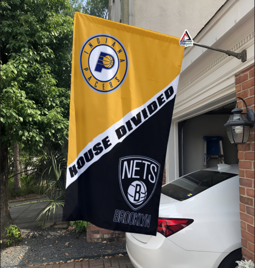 Pacers vs Nets House Divided Flag, NBA House Divided Flag