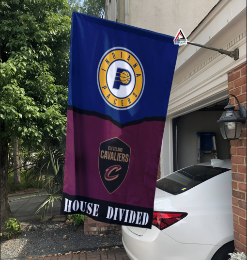 Pacers vs Cavaliers House Divided Flag, NBA House Divided Flag