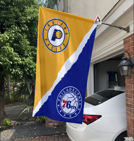 Pacers vs 76ers House Divided Flag, NBA House Divided Flag