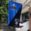 LA Clippers vs Brooklyn Nets House Divided Flag, NBA House Divided Flag