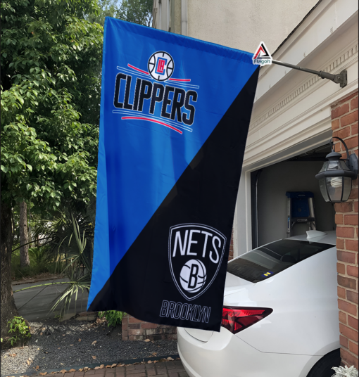 Clippers vs Nets House Divided Flag, NBA House Divided Flag