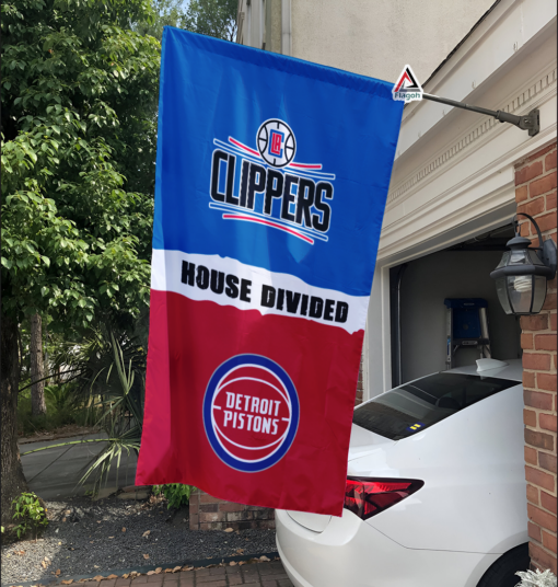 Clippers vs Pistons House Divided Flag, NBA House Divided Flag