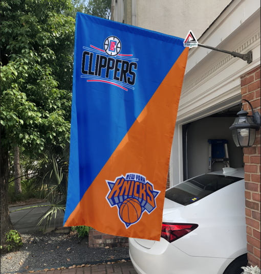 Clippers vs Knicks House Divided Flag, NBA House Divided Flag