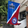 LA Clippers vs Philadelphia 76ers House Divided Flag, NBA House Divided Flag