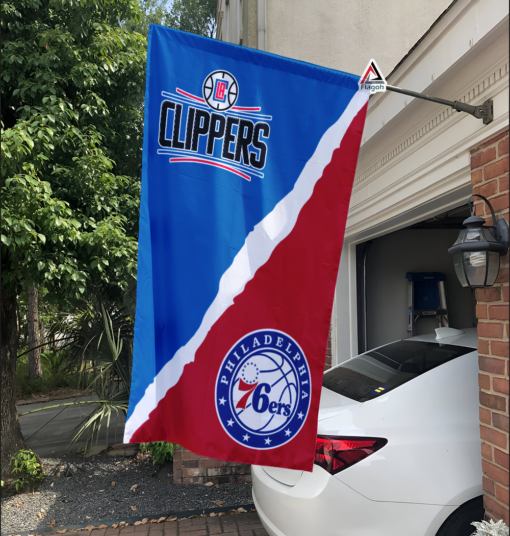 Clippers vs 76ers House Divided Flag, NBA House Divided Flag