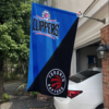 LA Clippers vs Toronto Raptors House Divided Flag, NBA House Divided Flag