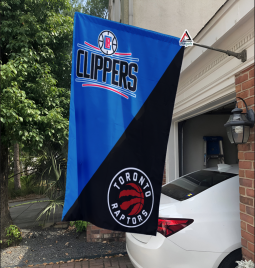 Clippers vs Raptors House Divided Flag, NBA House Divided Flag