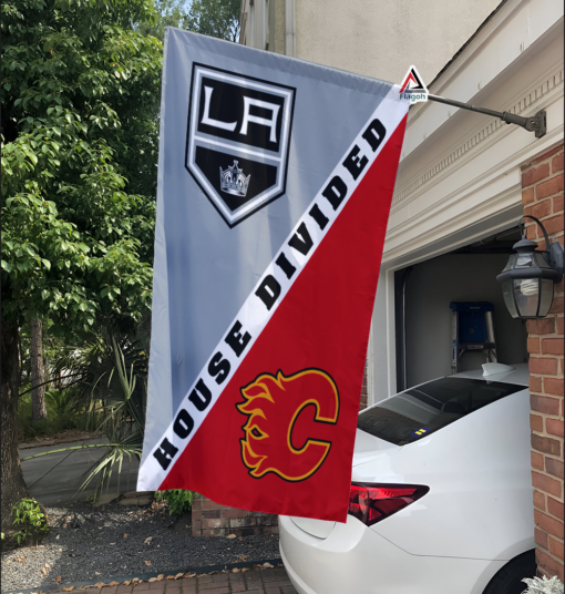 Kings vs Flames House Divided Flag, NHL House Divided Flag