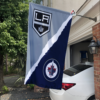 Los Angeles Kings vs Winnipeg Jets House Divided Flag, NHL House Divided Flag