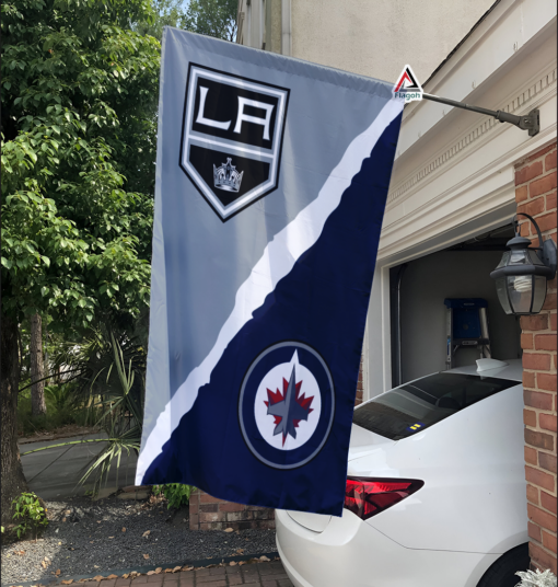 Kings vs Jets House Divided Flag, NHL House Divided Flag