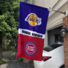 Los Angeles Lakers vs Detroit Pistons House Divided Flag, NBA House Divided Flag