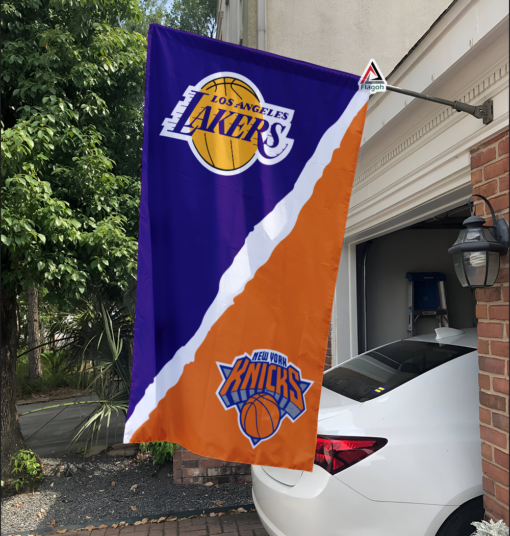 Lakers vs Knicks House Divided Flag, NBA House Divided Flag