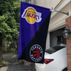 Los Angeles Lakers vs Toronto Raptors House Divided Flag, NBA House Divided Flag