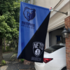 Memphis Grizzlies vs Brooklyn Nets House Divided Flag, NBA House Divided Flag