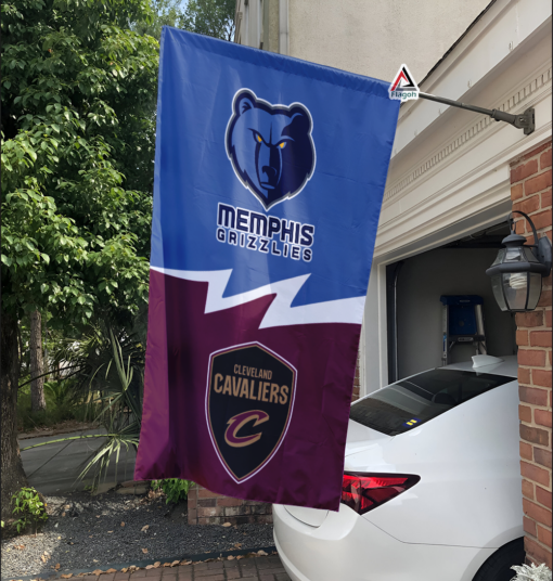 Grizzlies vs Cavaliers House Divided Flag, NBA House Divided Flag