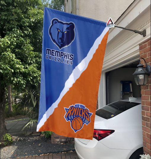 Grizzlies vs Knicks House Divided Flag, NBA House Divided Flag