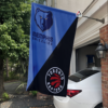 Memphis Grizzlies vs Toronto Raptors House Divided Flag, NBA House Divided Flag