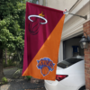 Miami Heat vs New York Knicks House Divided Flag, NBA House Divided Flag