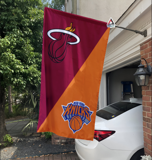 Heat vs Knicks House Divided Flag, NBA House Divided Flag