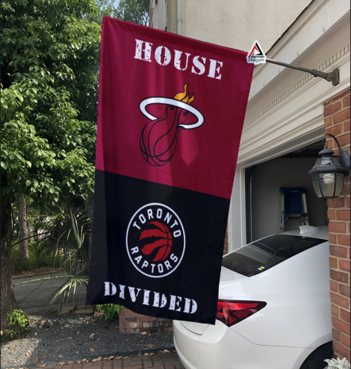 Heat vs Raptors House Divided Flag, NBA House Divided Flag