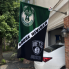 Milwaukee Bucks vs Brooklyn Nets House Divided Flag, NBA House Divided Flag