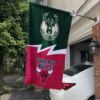 Milwaukee Bucks vs Chicago Bulls House Divided Flag, NBA House Divided Flag