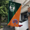 Milwaukee Bucks vs New York Knicks House Divided Flag, NBA House Divided Flag