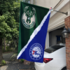 Milwaukee Bucks vs Philadelphia 76ers House Divided Flag, NBA House Divided Flag