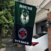 Milwaukee Bucks vs Toronto Raptors House Divided Flag, NBA House Divided Flag