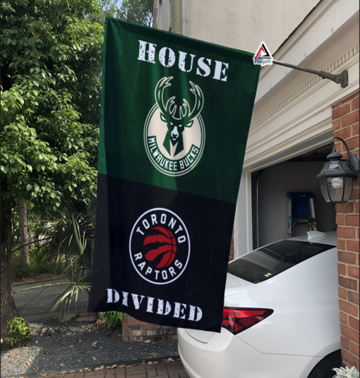 Bucks vs Raptors House Divided Flag, NBA House Divided Flag