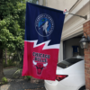 Minnesota Timberwolves vs Chicago Bulls House Divided Flag, NBA House Divided Flag