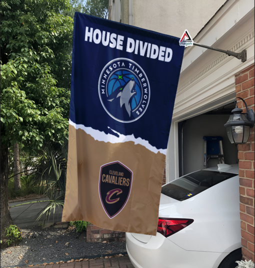 Timberwolves vs Cavaliers House Divided Flag, NBA House Divided Flag