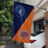 Minnesota Timberwolves vs New York Knicks House Divided Flag, NBA House Divided Flag