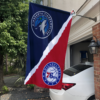 Minnesota Timberwolves vs Philadelphia 76ers House Divided Flag, NBA House Divided Flag