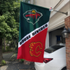 Minnesota Wild vs Calgary Flames House Divided Flag, NHL House Divided Flag