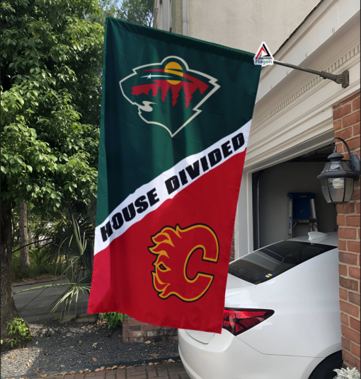 Wild vs Flames House Divided Flag, NHL House Divided Flag