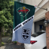 Minnesota Wild vs Los Angeles Kings House Divided Flag, NHL House Divided Flag