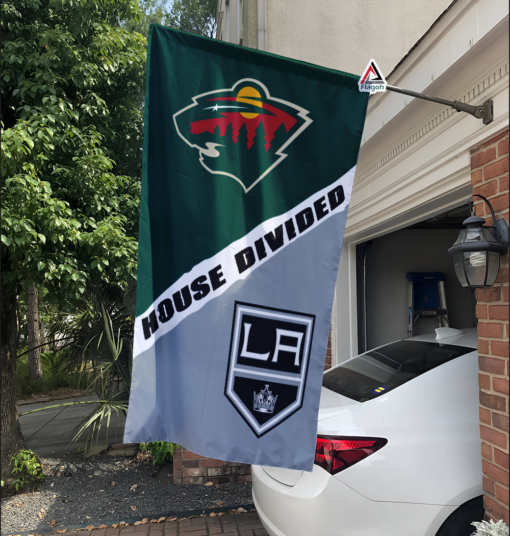 Wild vs Kings House Divided Flag, NHL House Divided Flag