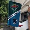 Minnesota Wild vs San Jose Sharks House Divided Flag, NHL House Divided Flag