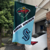 Minnesota Wild vs Seattle Kraken House Divided Flag, NHL House Divided Flag