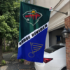 Minnesota Wild vs St. Louis Blues House Divided Flag, NHL House Divided Flag