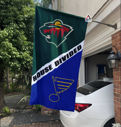 Wild vs Blues House Divided Flag, NHL House Divided Flag