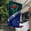 Minnesota Wild vs Vancouver Canucks House Divided Flag, NHL House Divided Flag