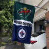 Minnesota Wild vs Winnipeg Jets House Divided Flag, NHL House Divided Flag